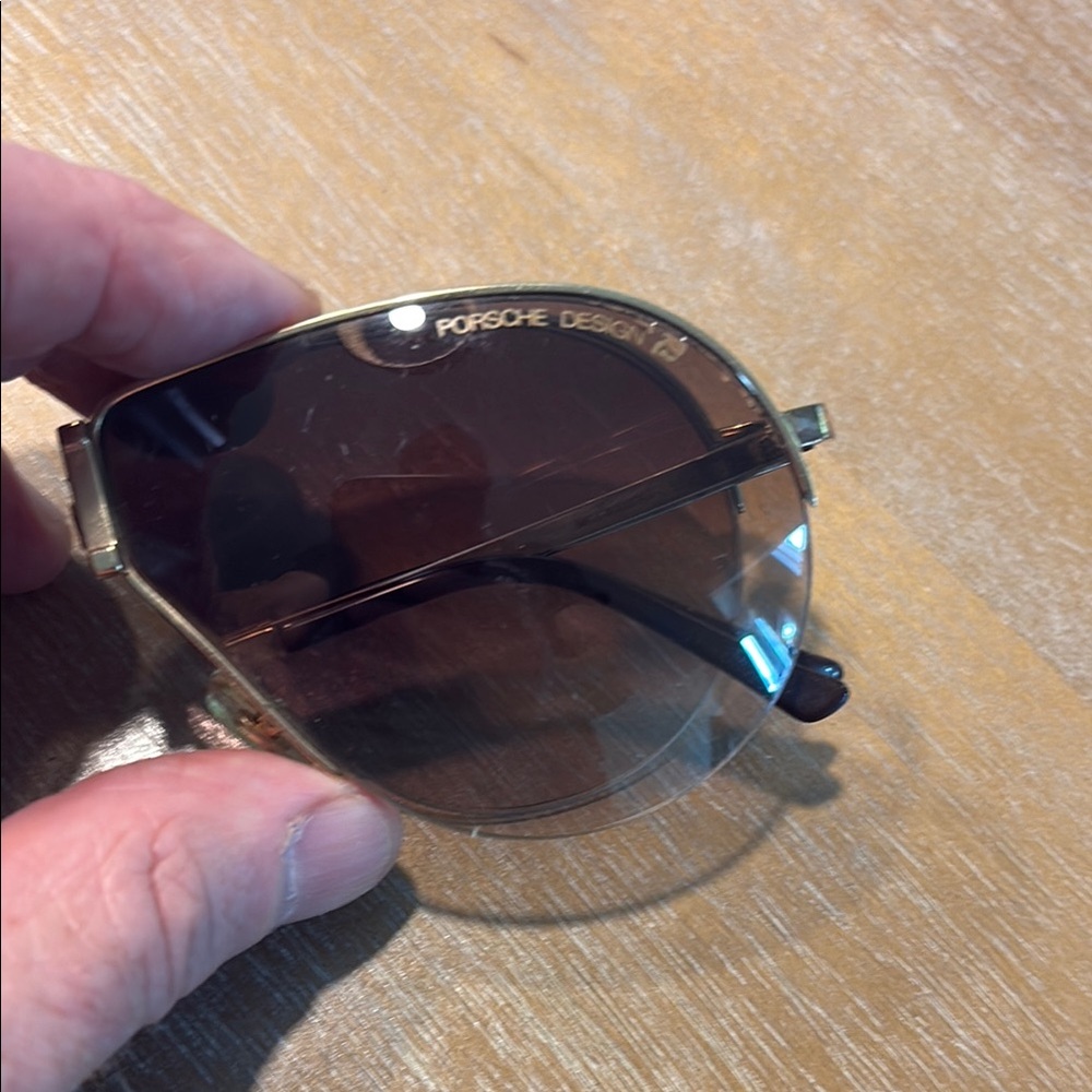 Porsche Vintage Gold and Brown Aviator Sunglasses-GUC-70’s - Picture 7 of 10